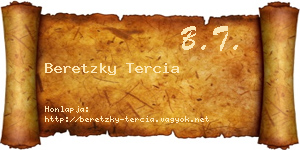 Beretzky Tercia névjegykártya